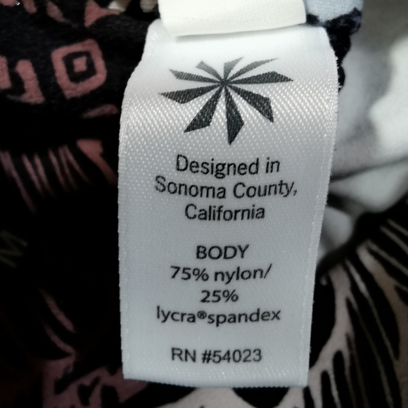 Athleta Patchwork Salutation 7/8 Cropped Leggings Blue Brown - Sz M - Picture 6 of 7